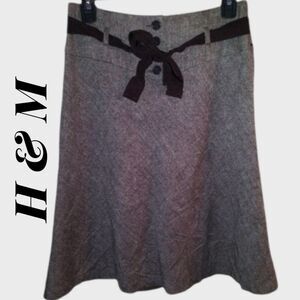 H&M Tan Brown Wool Blend Skirt Vintage
